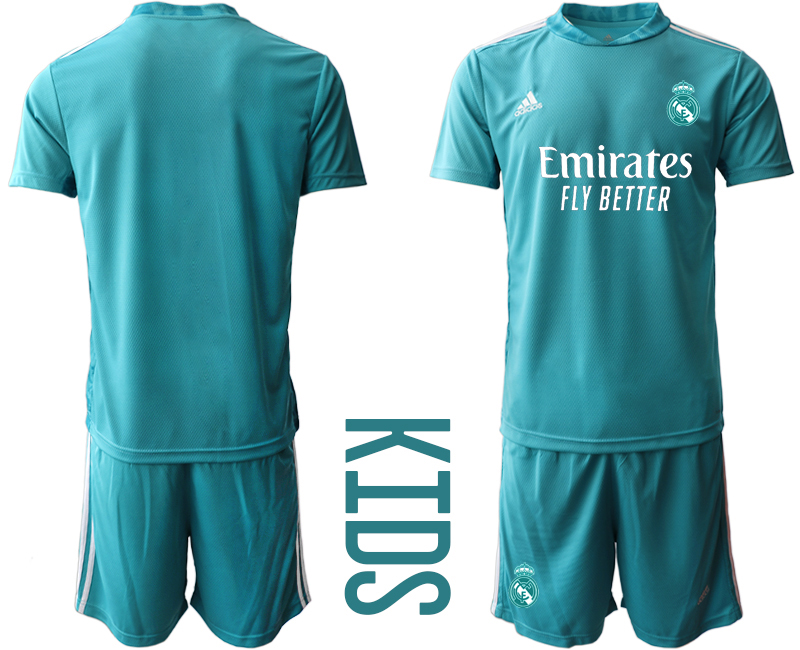 Youth 2020-2021 club Real Madrid blue goalkeeper Soccer Jerseys